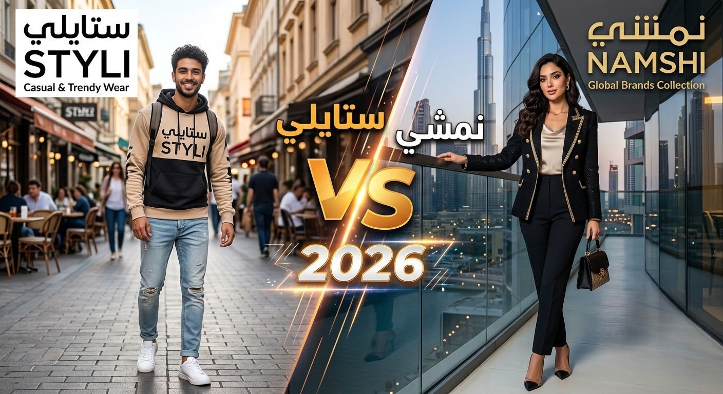 مقارنة بين موقع ستايلي وموقع نمشي لشراء الملابس والأحذية 2026