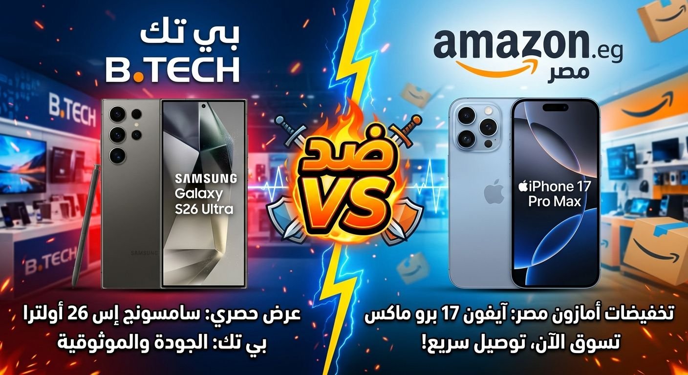 أسعار وعروض الموبايلات في أمازون مصر وبي تك 2026.